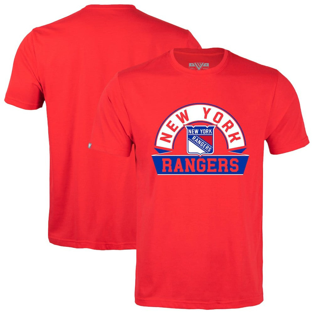 New York Rangers Levelwear Richmond Banner Arch T-Shirt - Red | US 203145335