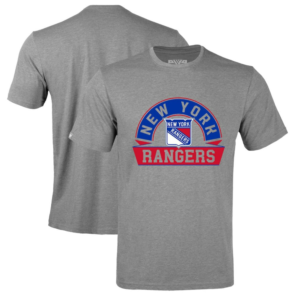 New York Rangers Levelwear Richmond Banner Arch T-Shirt - Gray | US 203145338