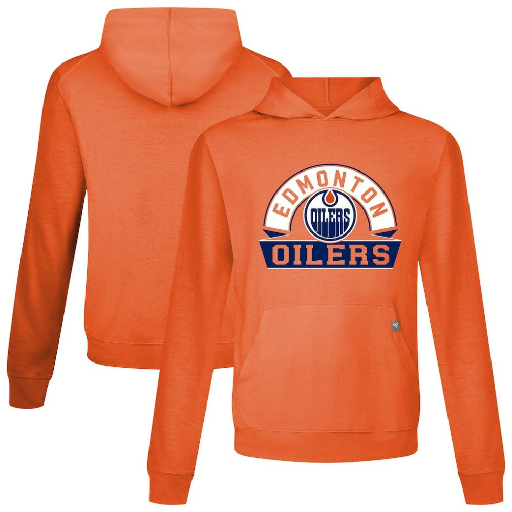 Edmonton Oilers Levelwear Relay Banner Arch Pullover Hoodie - Orange | US 203145414