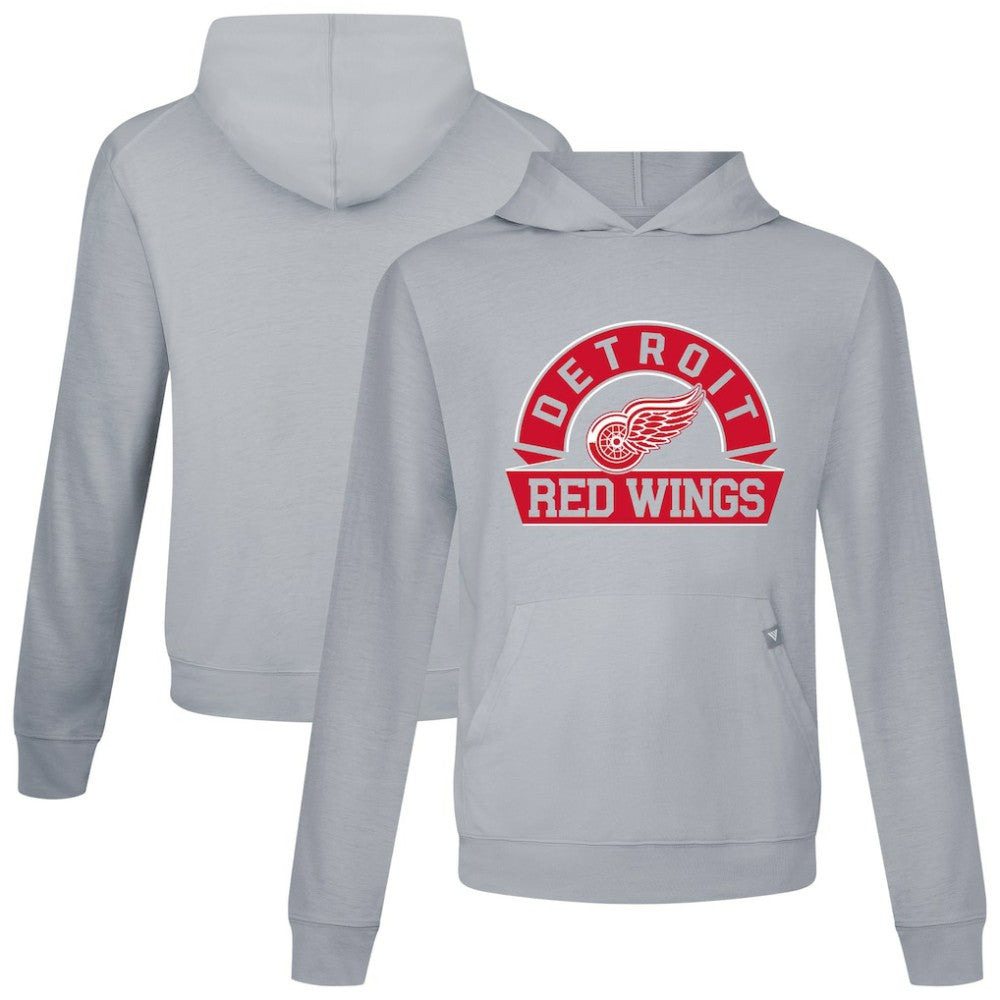Detroit Red Wings Levelwear Relay Banner Arch Pullover Hoodie - Gray | US 203145415