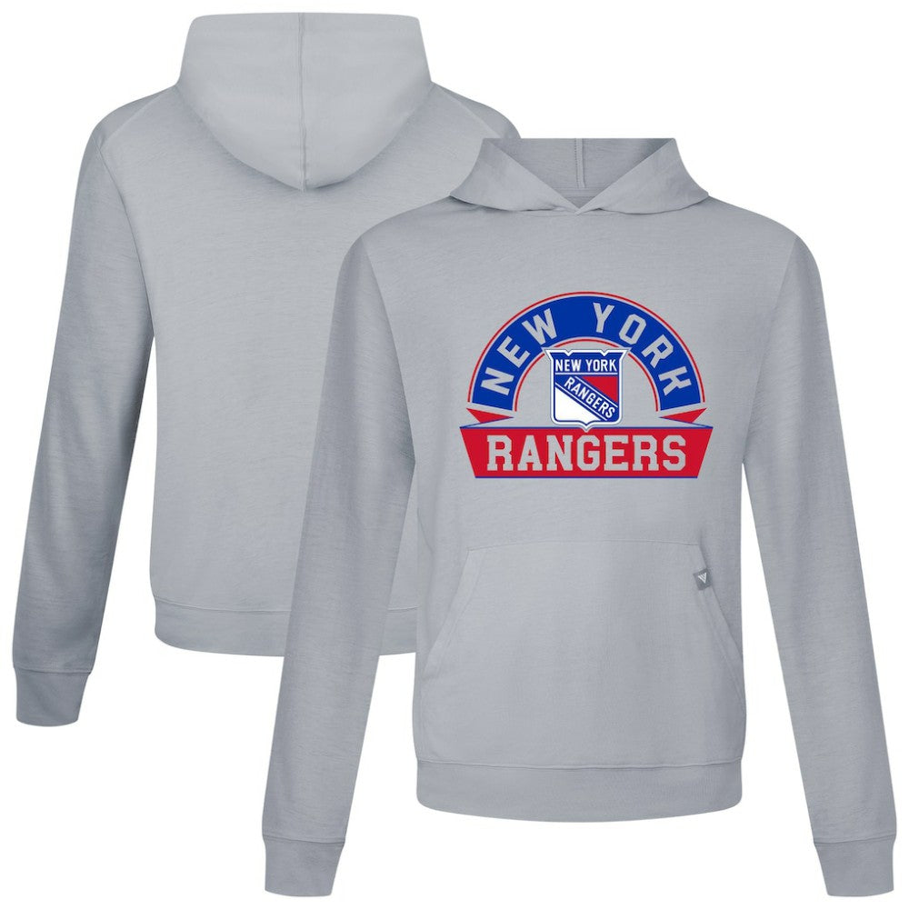 New York Rangers Levelwear Relay Banner Arch Pullover Hoodie - Gray | US 203145425