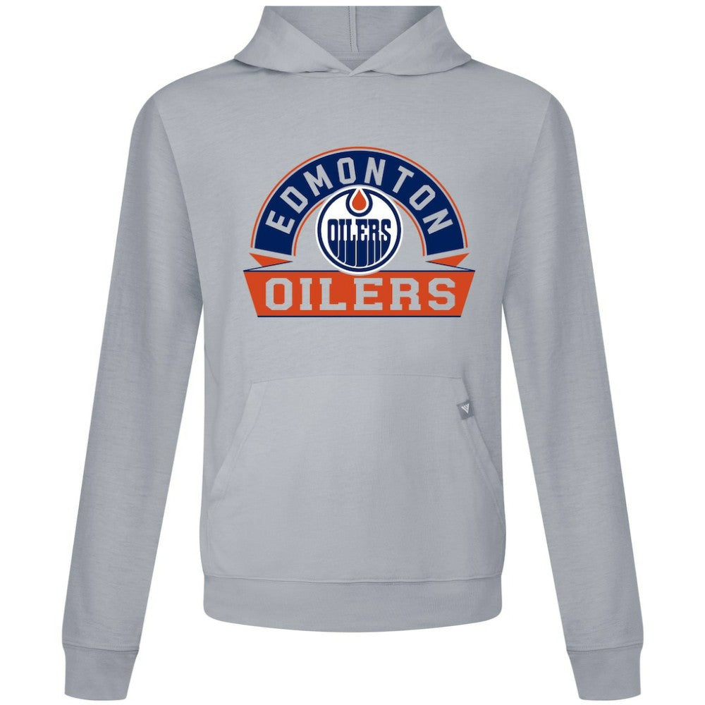 Edmonton Oilers Levelwear Relay Banner Arch Pullover Hoodie - Gray | US 203145428
