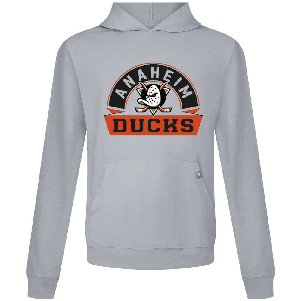 Anaheim Ducks Levelwear Relay Banner Arch Pullover Hoodie - Gray | US 203145449