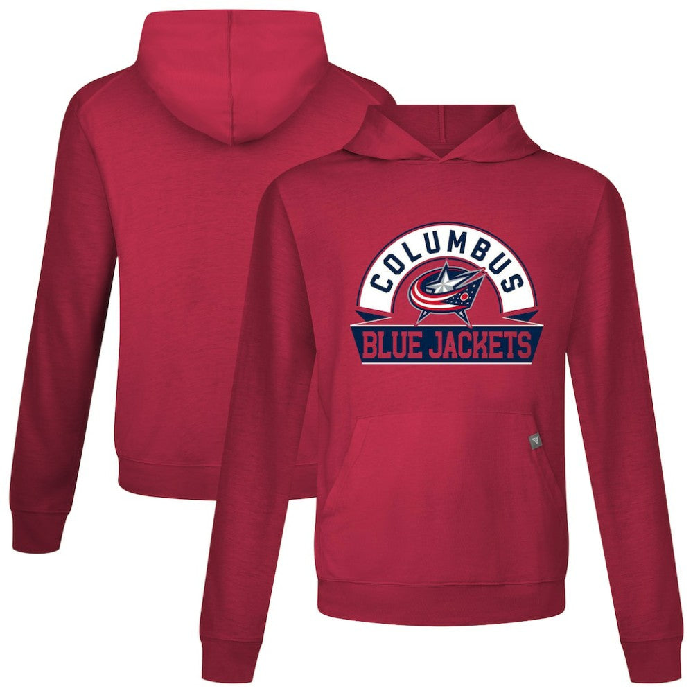 Columbus Blue Jackets Levelwear Relay Banner Arch Pullover Hoodie - Red | US 203145463