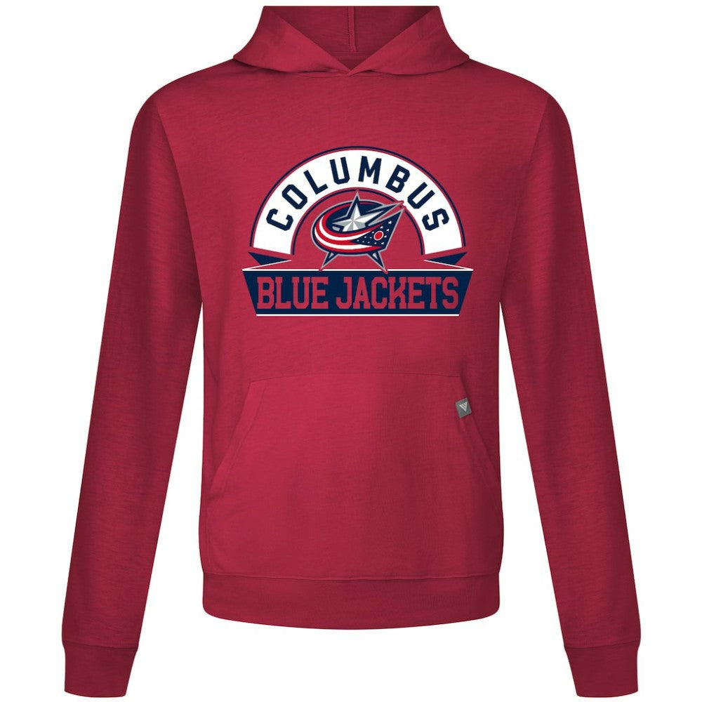 Columbus Blue Jackets Levelwear Relay Banner Arch Pullover Hoodie - Red | US 203145463