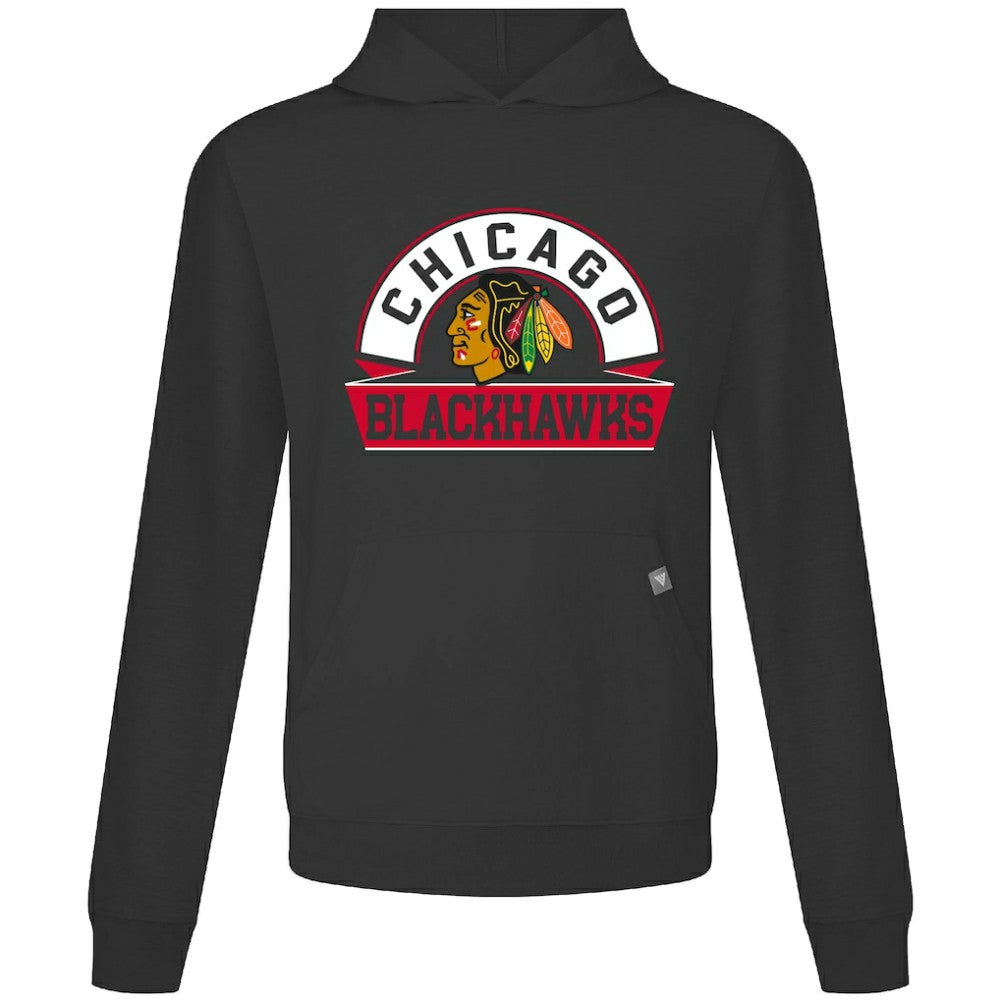Chicago Blackhawks Levelwear Relay Banner Arch Pullover Hoodie - Black | US 203145465