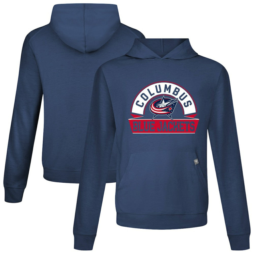 Columbus Blue Jackets Levelwear Relay Banner Arch Pullover Hoodie - Navy | US 203145466