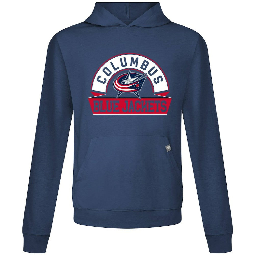 Columbus Blue Jackets Levelwear Relay Banner Arch Pullover Hoodie - Navy | US 203145466