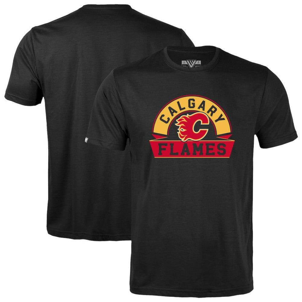 Calgary Flames Levelwear Youth Little Richmond Banner Arch T-Shirt - Black | US 203145539