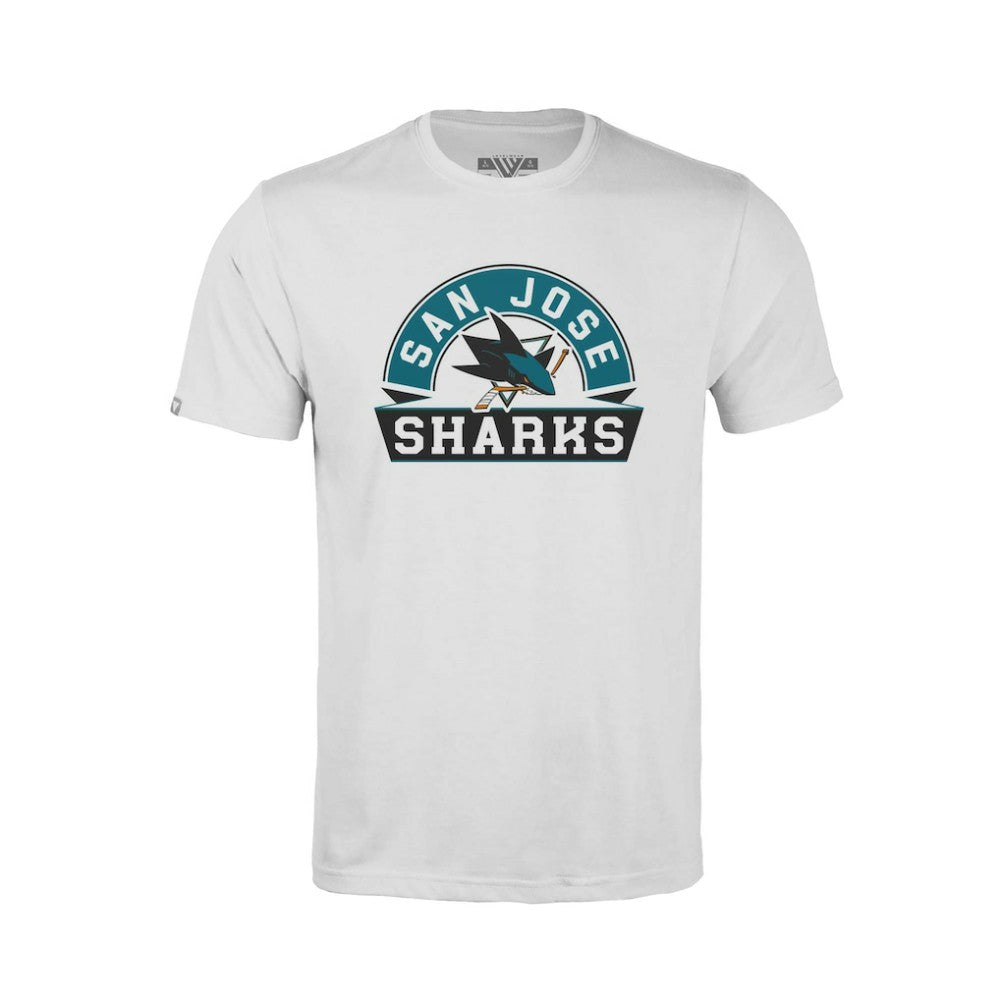 San Jose Sharks Levelwear Youth Little Richmond Banner Arch T-Shirt - White | US 203145565