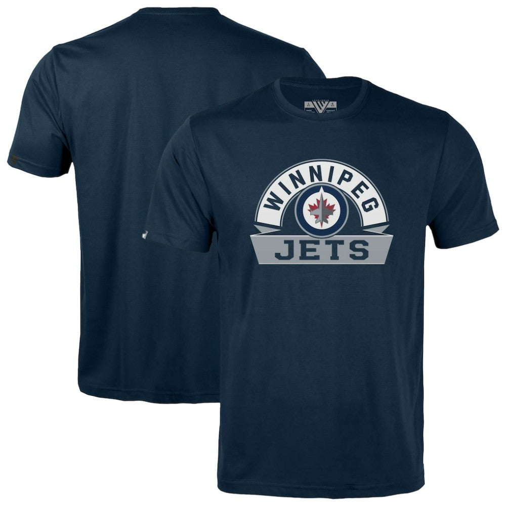 Winnipeg Jets Levelwear Youth Little Richmond Banner Arch T-Shirt - Navy | US 203145566