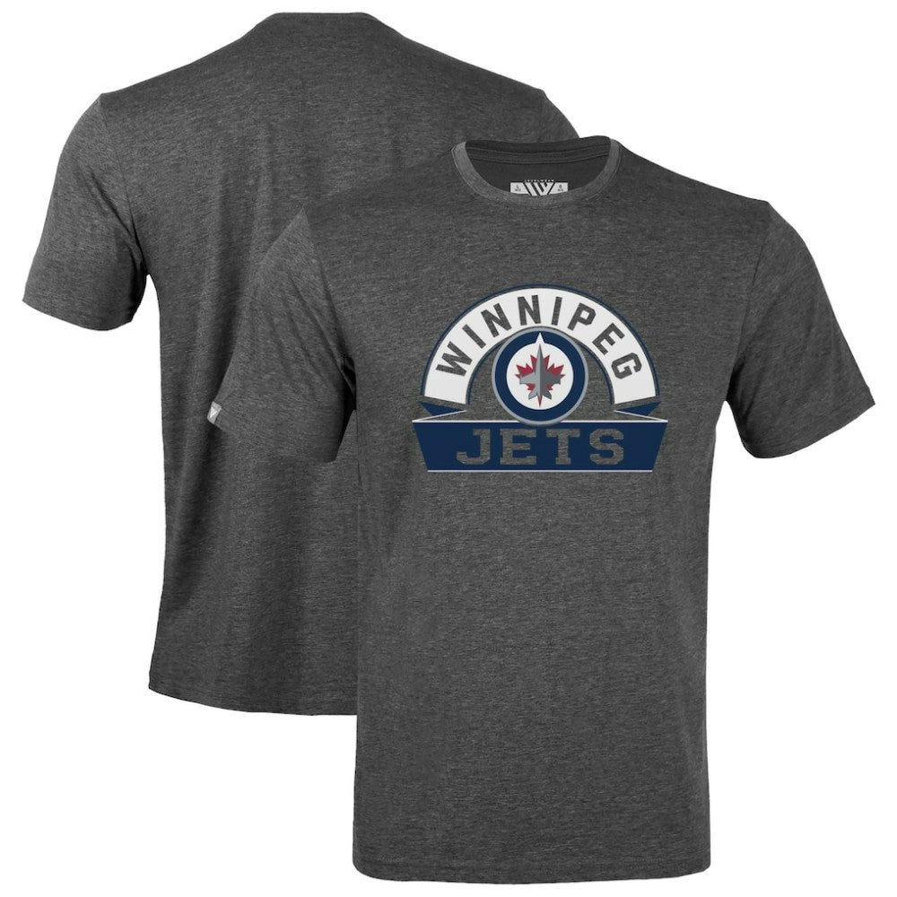 Winnipeg Jets Levelwear Youth Little Richmond Banner Arch T-Shirt - Gray | US 203145567