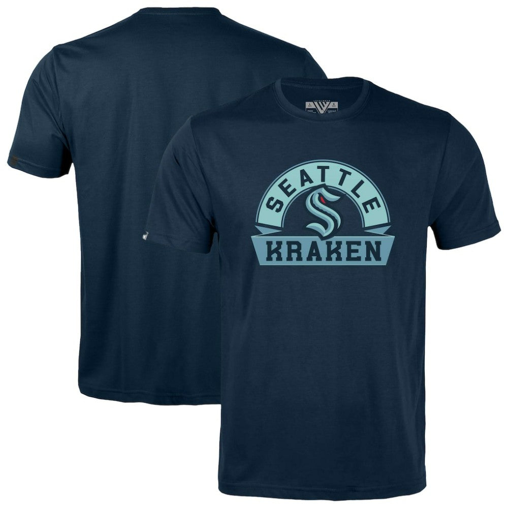 Seattle Kraken Levelwear Youth Little Richmond Banner Arch T-Shirt - Navy | US 203145570