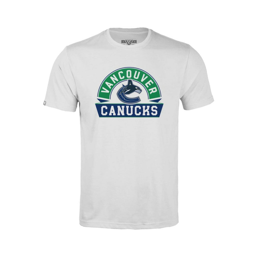 Vancouver Canucks Levelwear Youth Little Richmond Banner Arch T-Shirt - White | US 203145574