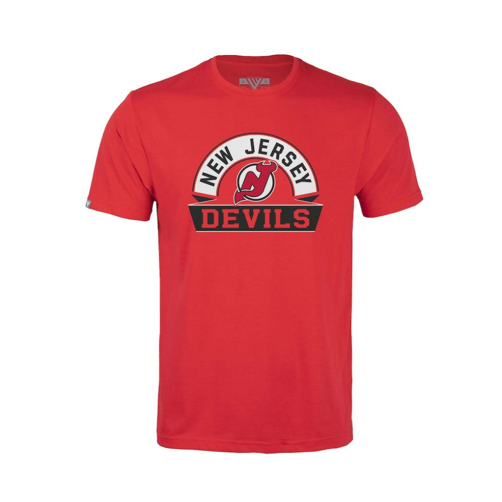 New Jersey Devils Levelwear Youth Little Richmond Banner Arch T-Shirt - Red | US 203145598