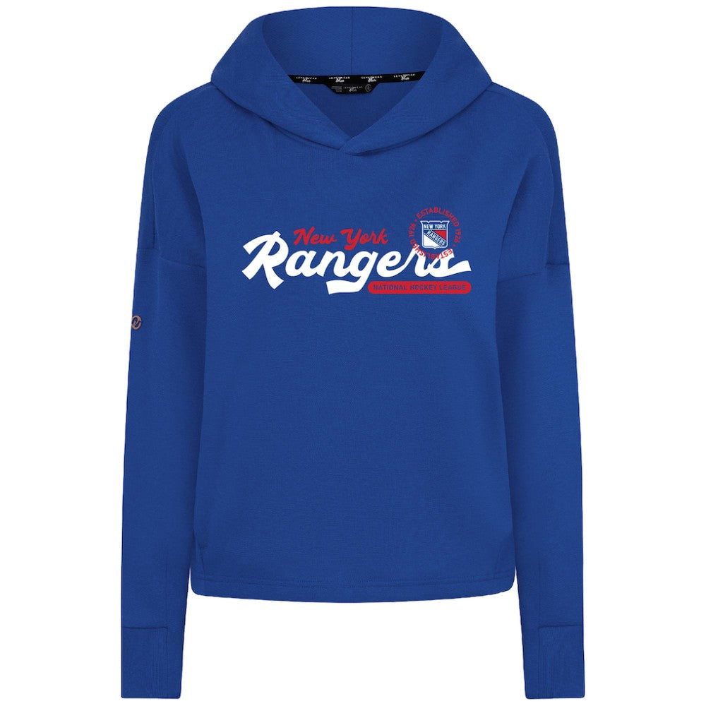 New York Rangers Levelwear Women's Sweet Monument Tri-Blend Cropped Pullover Hoodie - Royal | US 203145658