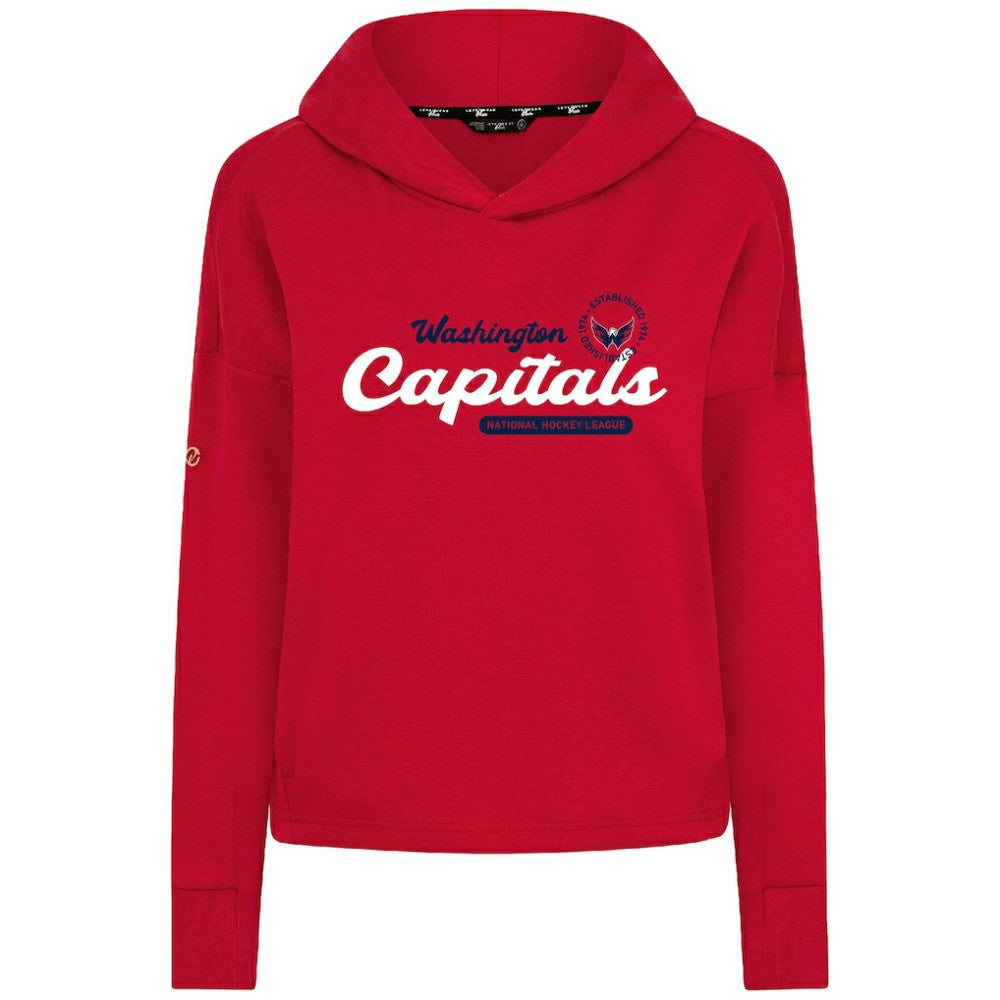 Washington Capitals Levelwear Women's Sweet Monument Tri-Blend Cropped Pullover Hoodie - Red | US 203145662