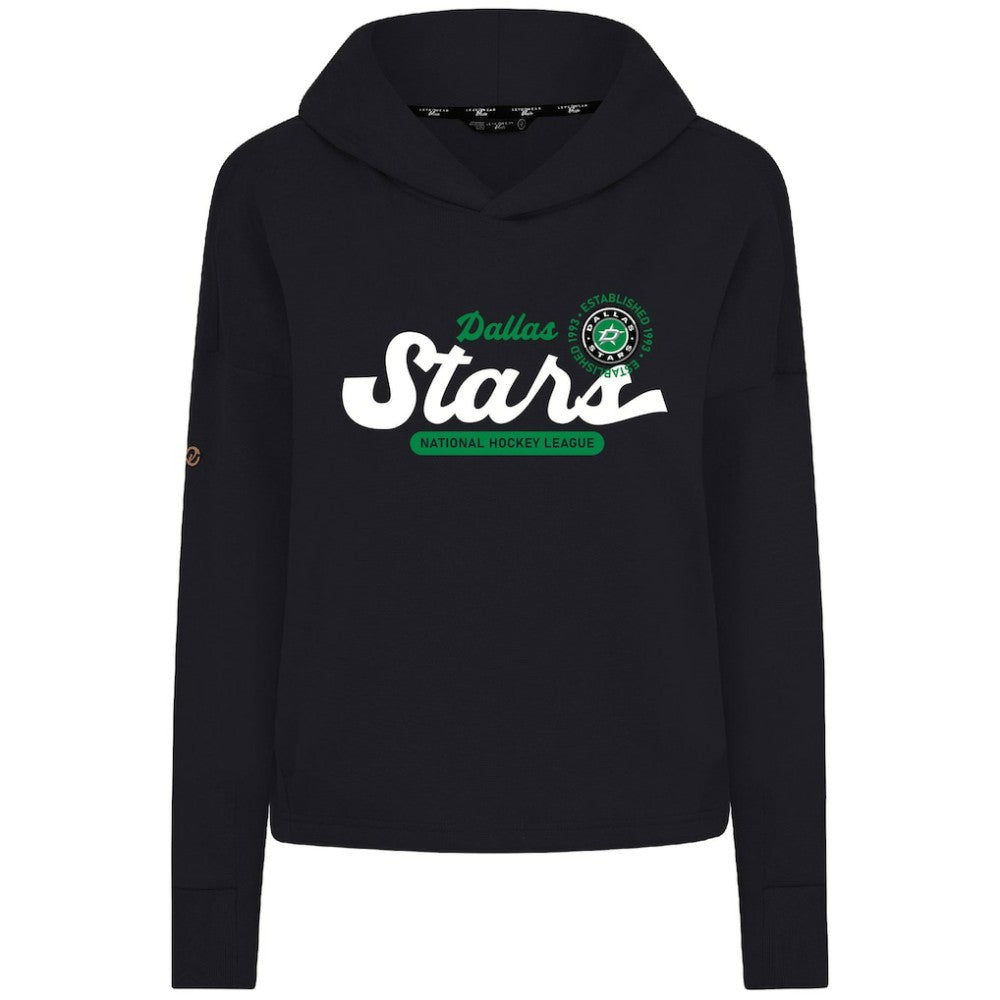 Dallas Stars Levelwear Women's Sweet Monument Tri-Blend Cropped Pullover Hoodie - Black | US 203145663