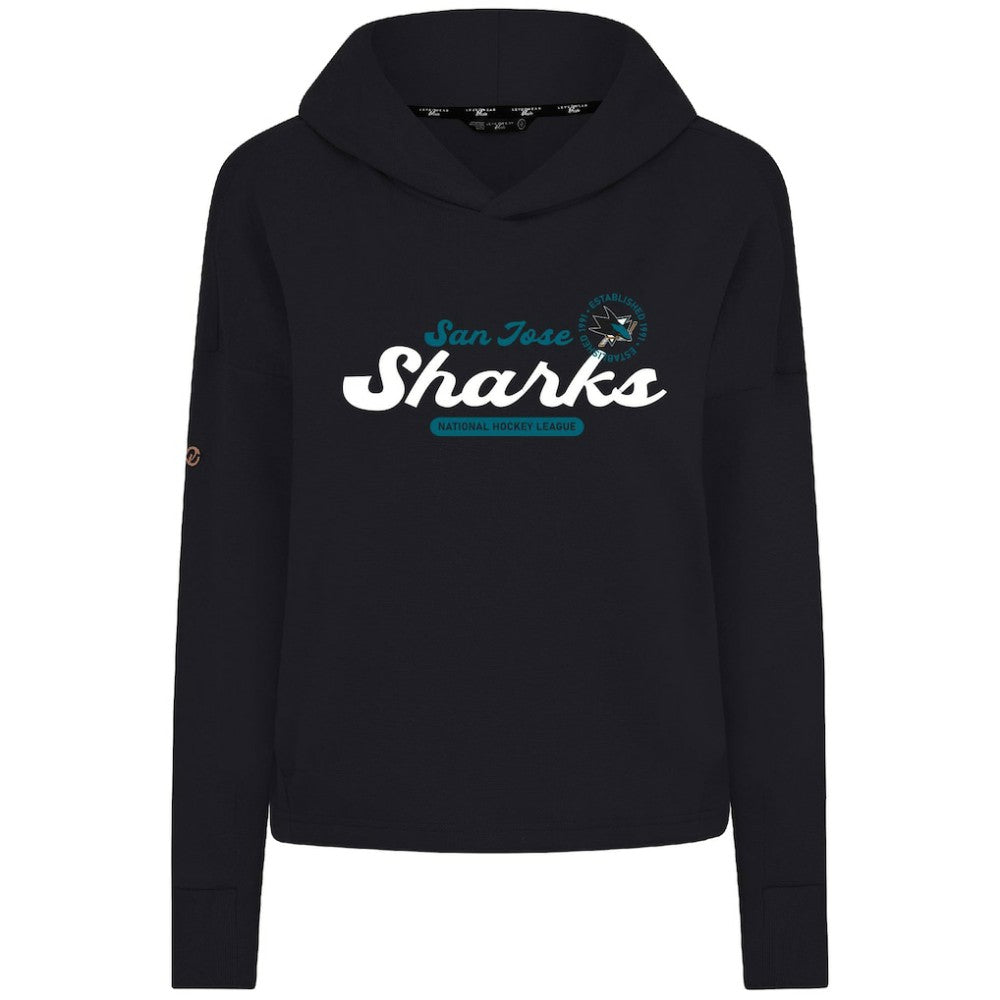 San Jose Sharks Levelwear Women's Sweet Monument Tri-Blend Cropped Pullover Hoodie - Black | US 203145665