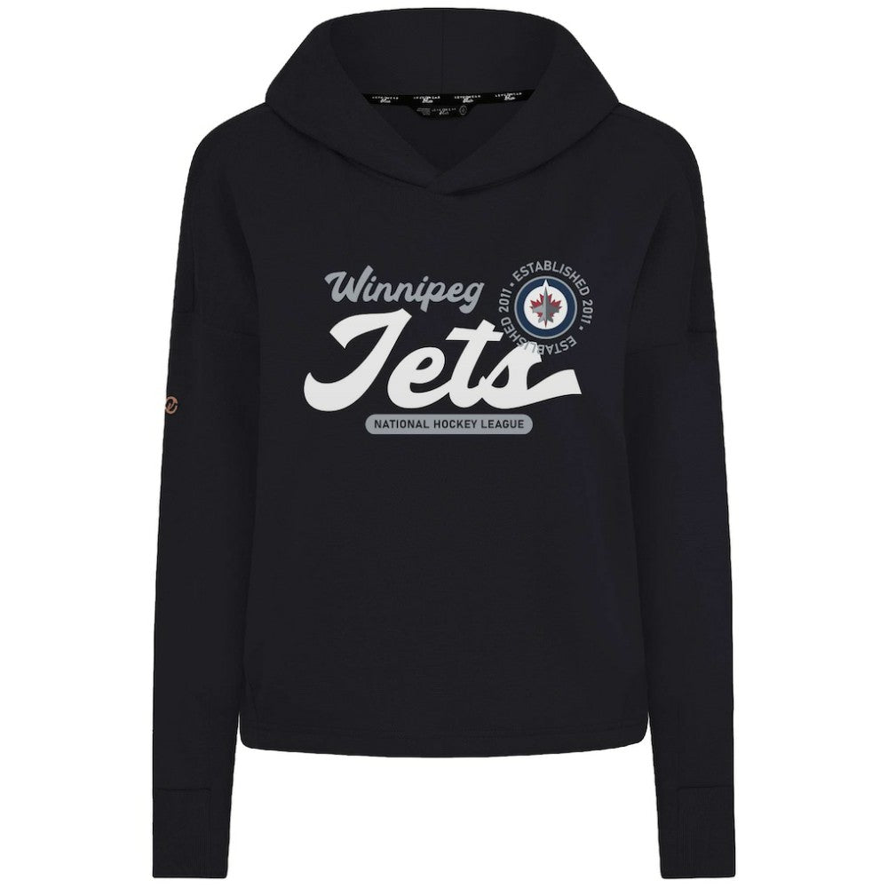 Winnipeg Jets Levelwear Women's Sweet Monument Tri-Blend Cropped Pullover Hoodie - Black | US 203145666