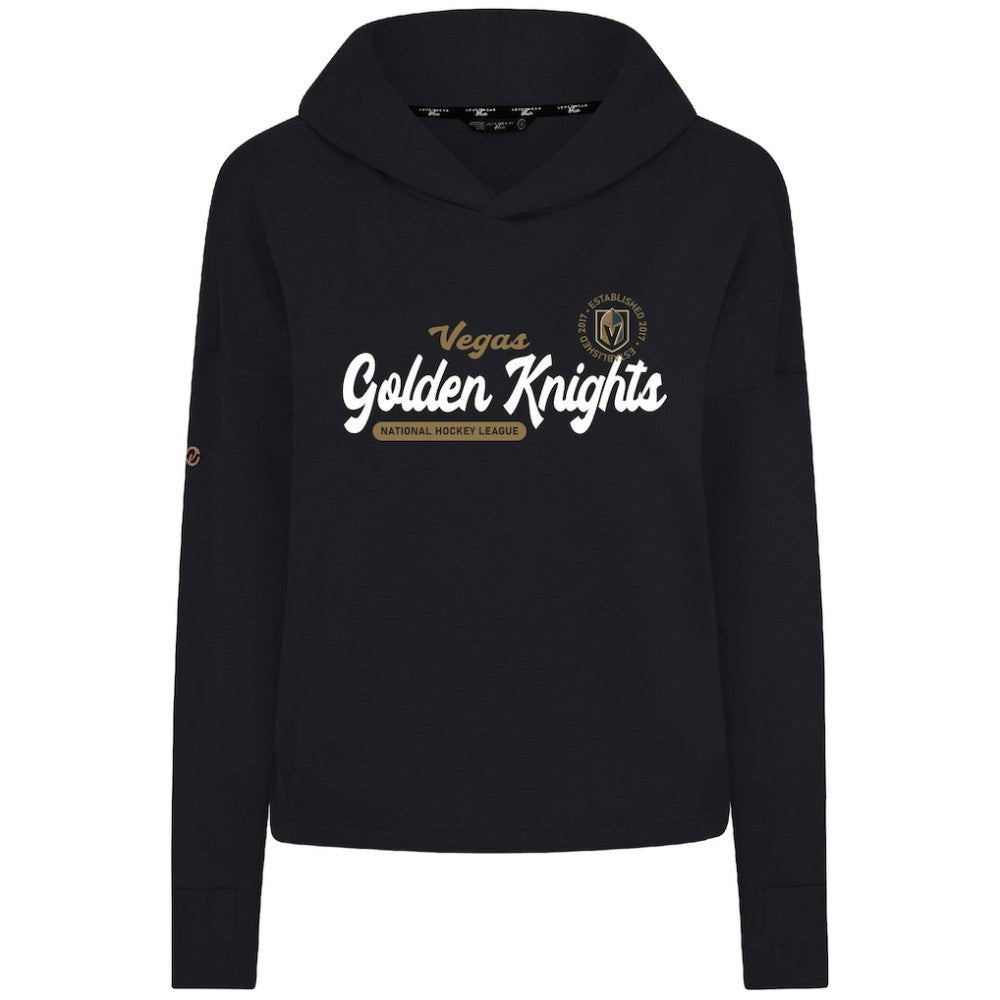 Vegas Golden Knights Levelwear Women's Sweet Monument Tri-Blend Cropped Pullover Hoodie - Black | US 203145667