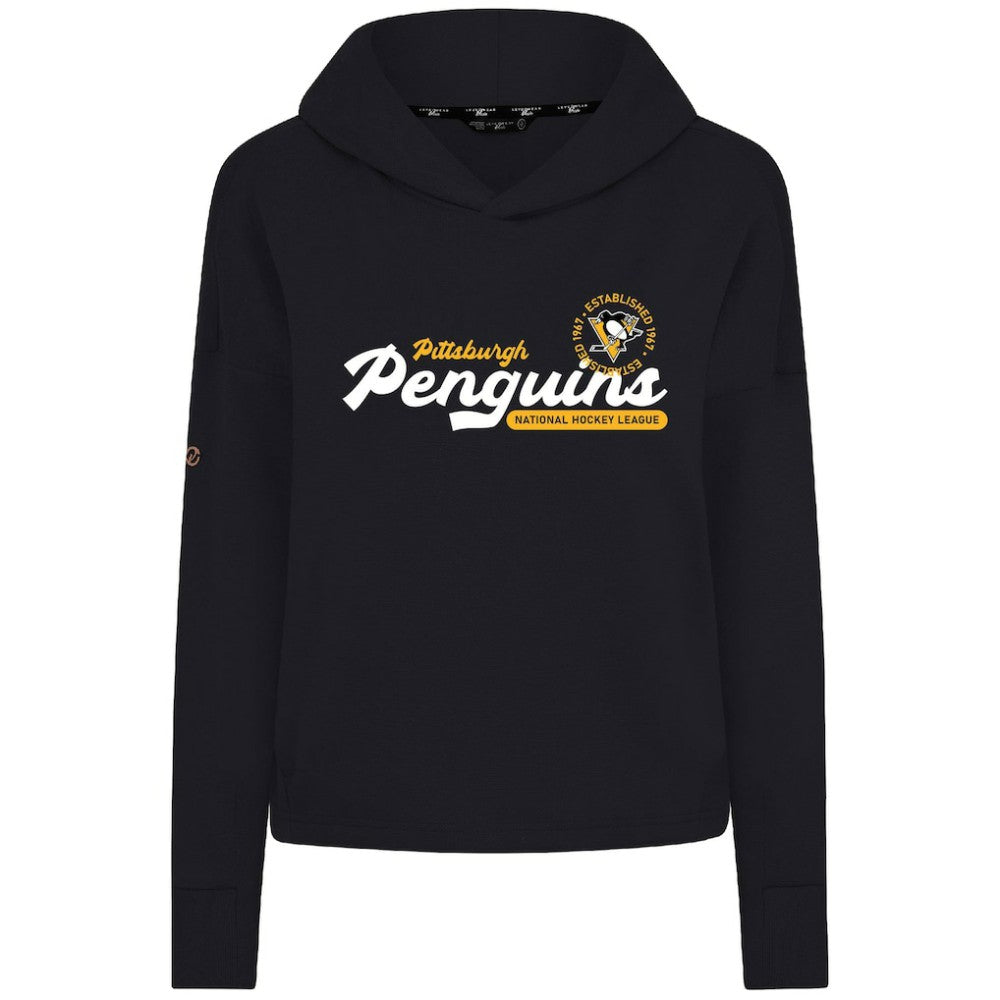 Pittsburgh Penguins Levelwear Women's Sweet Monument Tri-Blend Cropped Pullover Hoodie - Black | US 203145672