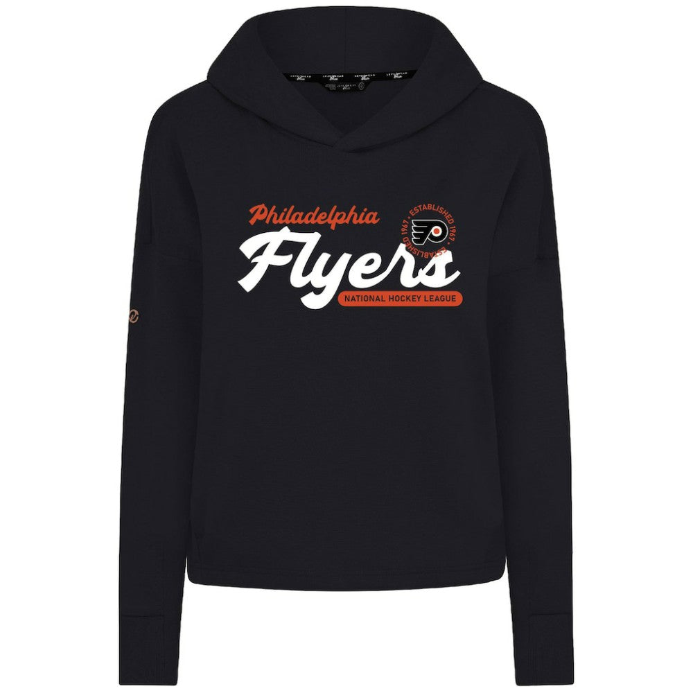 Philadelphia Flyers Levelwear Women's Sweet Monument Tri-Blend Cropped Pullover Hoodie - Black | US 203145673