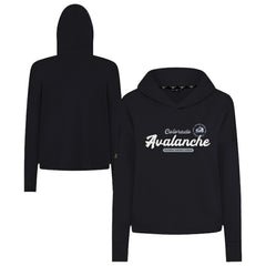 Colorado Avalanche Levelwear Women's Sweet Monument Tri-Blend Cropped Pullover Hoodie - Black | US 203145674