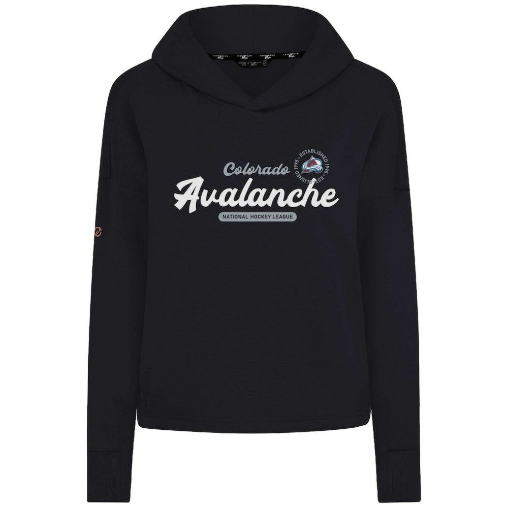 Colorado Avalanche Levelwear Women's Sweet Monument Tri-Blend Cropped Pullover Hoodie - Black | US 203145674