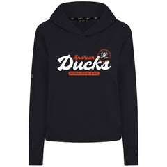 Anaheim Ducks Levelwear Women's Sweet Monument Tri-Blend Cropped Pullover Hoodie - Black | US 203145675