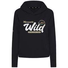 Minnesota Wild Levelwear Women's Sweet Monument Tri-Blend Cropped Pullover Hoodie - Black | US 203145676