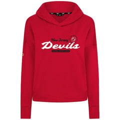 New Jersey Devils Levelwear Women's Sweet Monument Tri-Blend Cropped Pullover Hoodie - Red | US 203145677