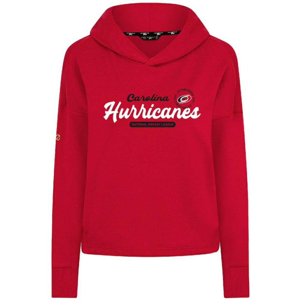 Carolina Hurricanes Levelwear Women's Sweet Monument Tri-Blend Cropped Pullover Hoodie - Red | US 203145678