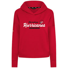 Carolina Hurricanes Levelwear Women's Sweet Monument Tri-Blend Cropped Pullover Hoodie - Red | US 203145678