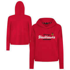 Chicago Blackhawks Levelwear Women's Sweet Monument Tri-Blend Cropped Pullover Hoodie - Red | US 203145679