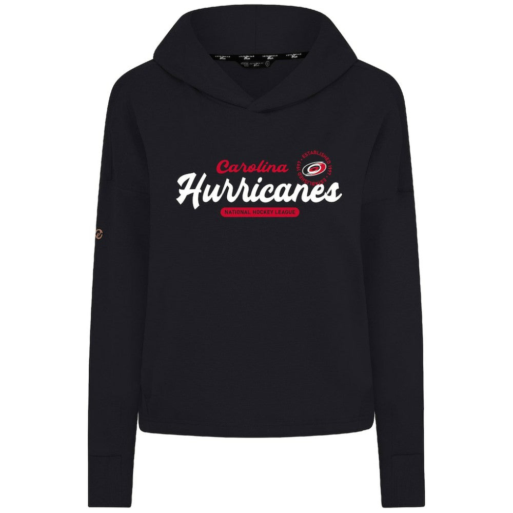 Carolina Hurricanes Levelwear Women's Sweet Monument Tri-Blend Cropped Pullover Hoodie - Black | US 203145681
