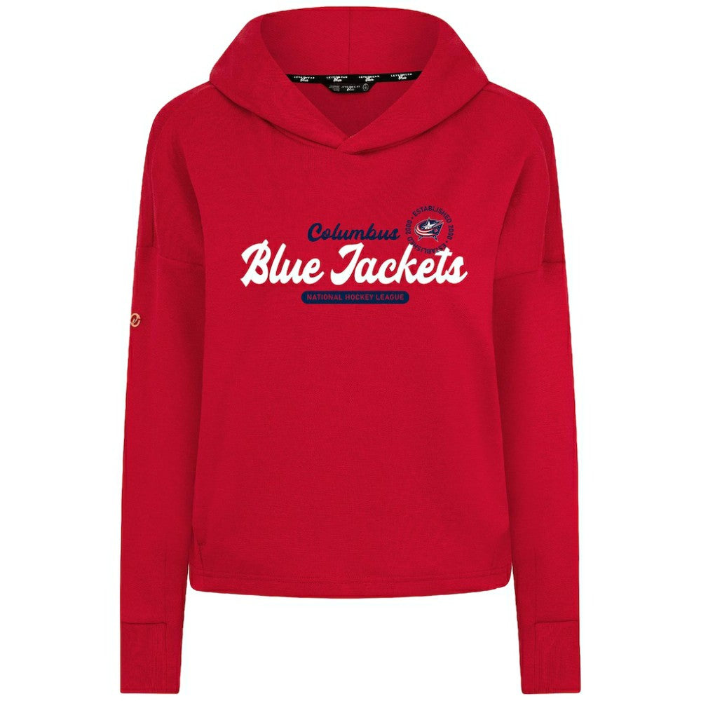 Columbus Blue Jackets Levelwear Women's Sweet Monument Tri-Blend Cropped Pullover Hoodie - Red | US 203145684