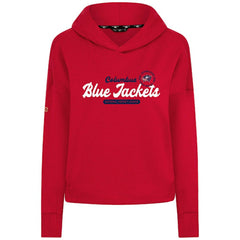 Columbus Blue Jackets Levelwear Women's Sweet Monument Tri-Blend Cropped Pullover Hoodie - Red | US 203145684