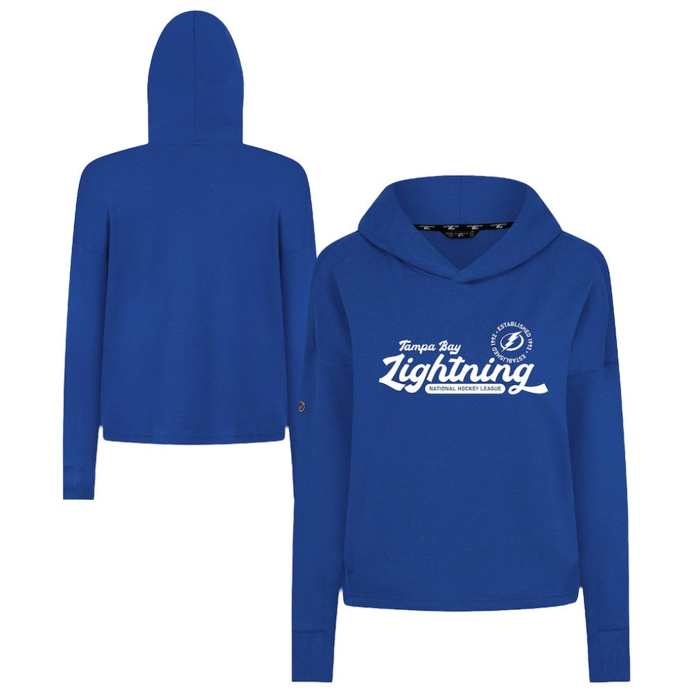 Tampa Bay Lightning Levelwear Women's Sweet Monument Tri-Blend Cropped Pullover Hoodie - Royal | US 203145685