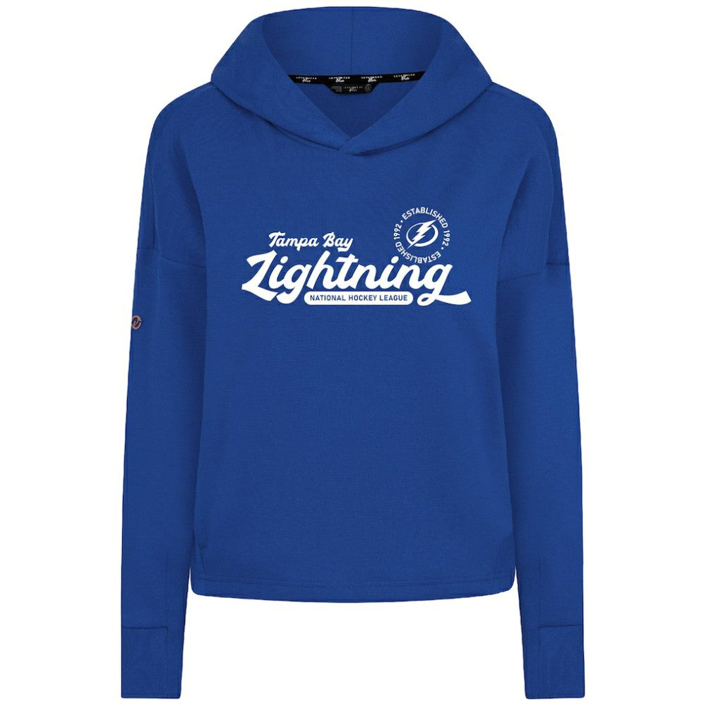 Tampa Bay Lightning Levelwear Women's Sweet Monument Tri-Blend Cropped Pullover Hoodie - Royal | US 203145685