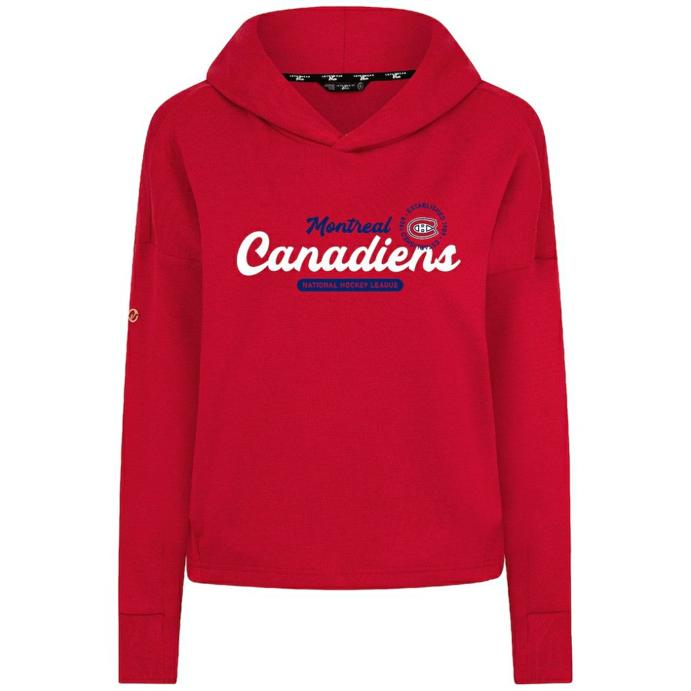Montreal Canadiens Levelwear Women's Sweet Monument Tri-Blend Cropped Pullover Hoodie - Red | US 203145686