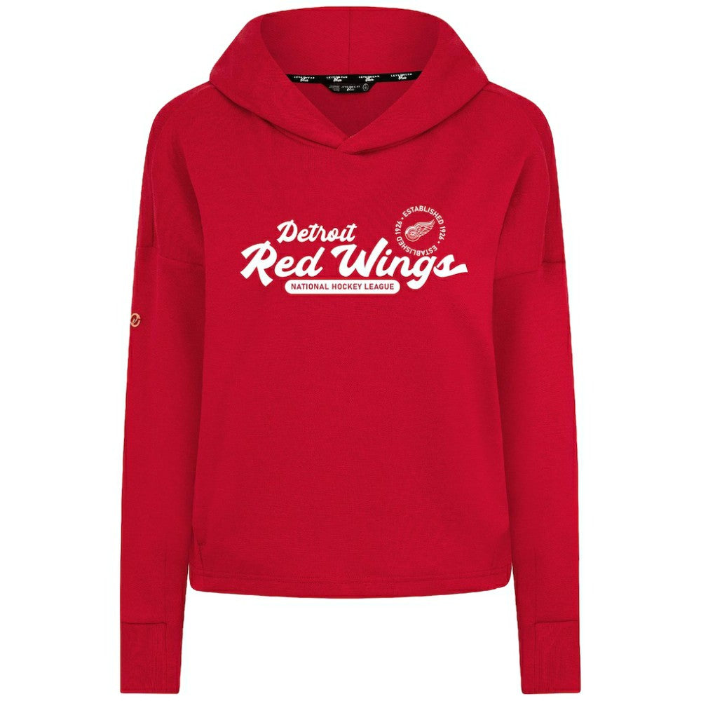 Detroit Red Wings Levelwear Women's Sweet Monument Tri-Blend Cropped Pullover Hoodie - Red | US 203145687