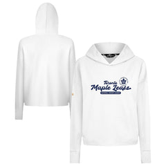 Toronto Maple Leafs Levelwear Women's Sweet Monument Tri-Blend Cropped Pullover Hoodie - White | US 203145688