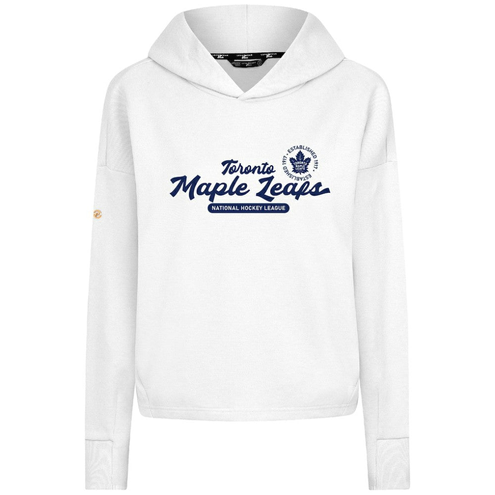 Toronto Maple Leafs Levelwear Women's Sweet Monument Tri-Blend Cropped Pullover Hoodie - White | US 203145688