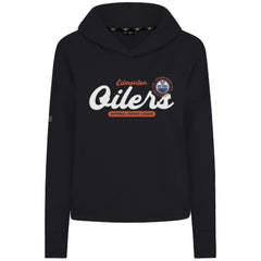 Edmonton Oilers Levelwear Women's Sweet Monument Tri-Blend Cropped Pullover Hoodie - Black | US 203145689