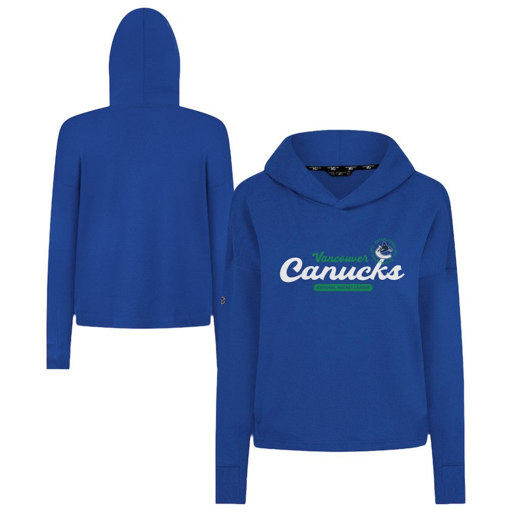 Vancouver Canucks Levelwear Women's Sweet Monument Tri-Blend Cropped Pullover Hoodie - Royal | US 203145690