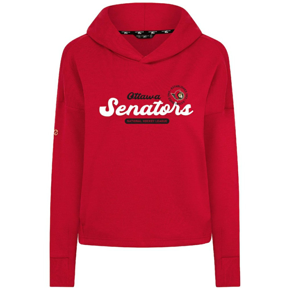 Ottawa Senators Levelwear Women's Sweet Monument Tri-Blend Cropped Pullover Hoodie - Red | US 203145691
