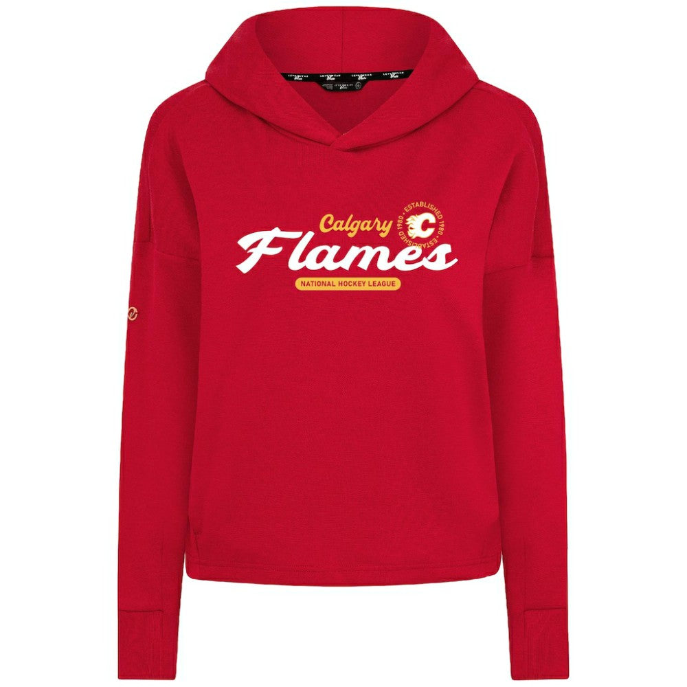 Calgary Flames Levelwear Women's Sweet Monument Tri-Blend Cropped Pullover Hoodie - Red | US 203145692
