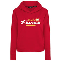 Calgary Flames Levelwear Women's Sweet Monument Tri-Blend Cropped Pullover Hoodie - Red | US 203145692