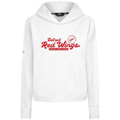 Detroit Red Wings Levelwear Women's Sweet Monument Tri-Blend Cropped Pullover Hoodie - White | US 203145694
